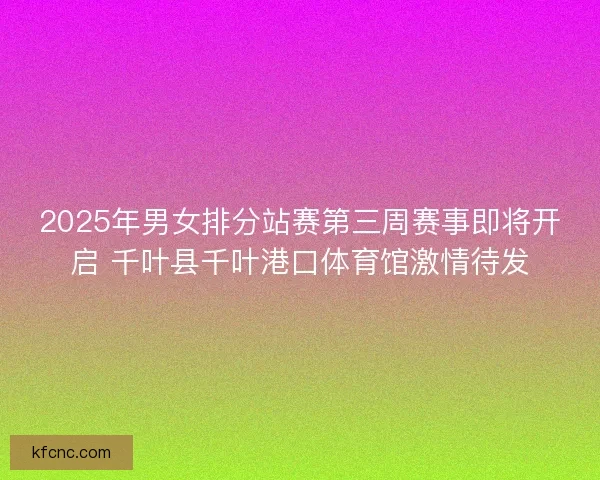 2025年男女排分站赛第三周赛事即将开启 千叶县千叶港口体育馆激情待发